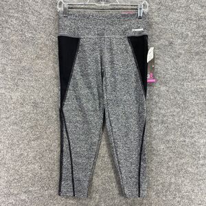 New JGX Pefomance Leggings Women M Medium Gray Mid Rise Pull On Capri Casual